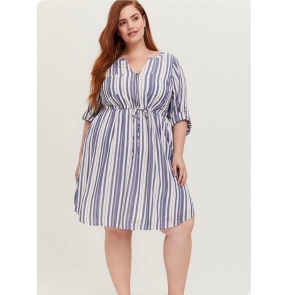 Torrid Stripe Zip Summer Dress Size Large - Picture 1 of 6